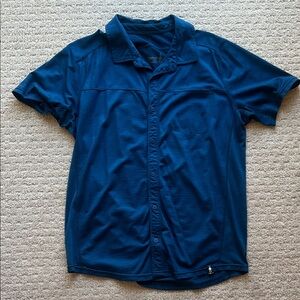 Smartwool Men's Deep Blue Short-Sleeve Button-Down Shirt